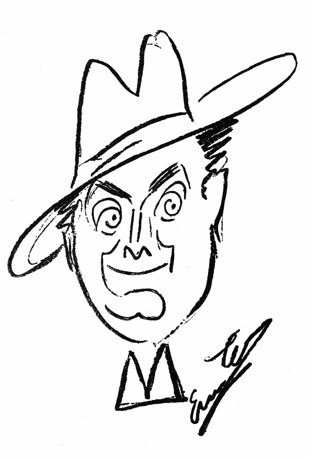 Caruso's caricature of Giuseppe de Luca